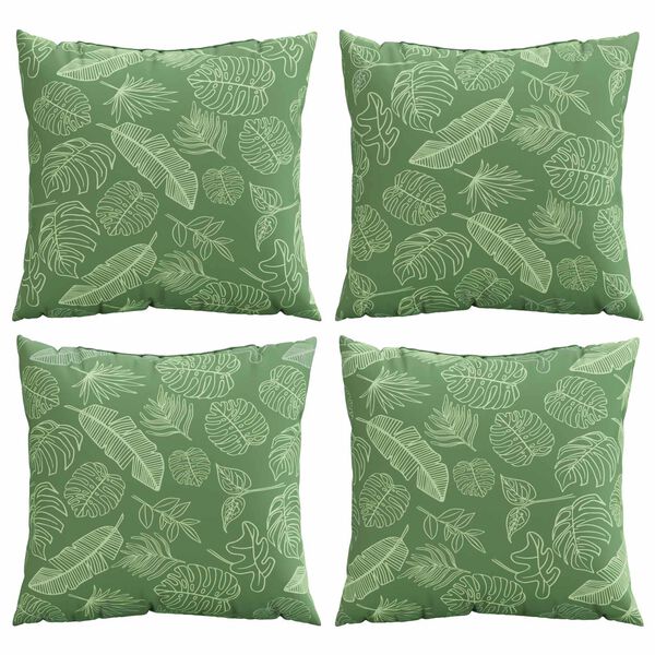 vidaXL Scatter Pillows 4 pcs Leaf Pattern 40 x 40 cm Polyester Farbic
