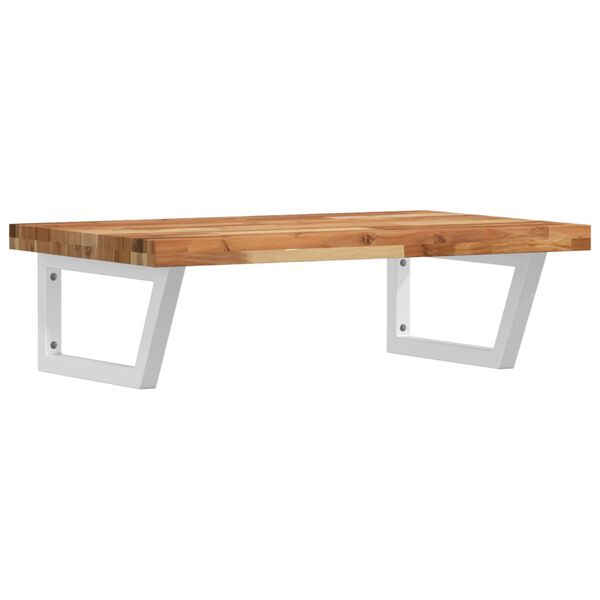 vidaXL Basin Shelf Wall Mounted Steel and Solid Wood Acacia