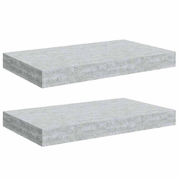 vidaXL Floating Wall Shelves 2 pcs Concrete Grey 40x23x3.8 cm MDF