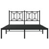 vidaXL Metal Bed Frame without Mattress with Headboard Black 140x200cm