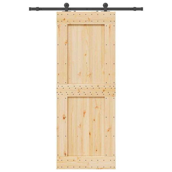 vidaXL Sliding Door with Hardware Set 85x210 cm Solid Wood Pine