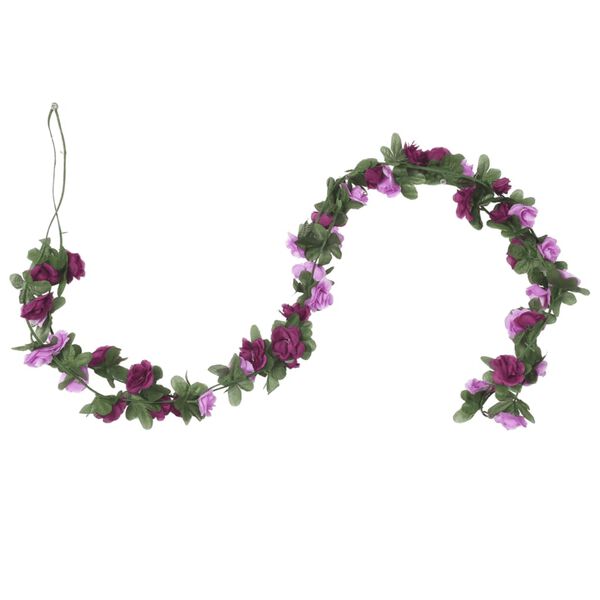 vidaXL Flower Garlands 6 pcs Spring Light Purple 250 cm