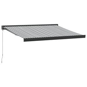 vidaXL Retractable Awning Anthracite and White 3,5x2,5 m Fabric&Aluminium
