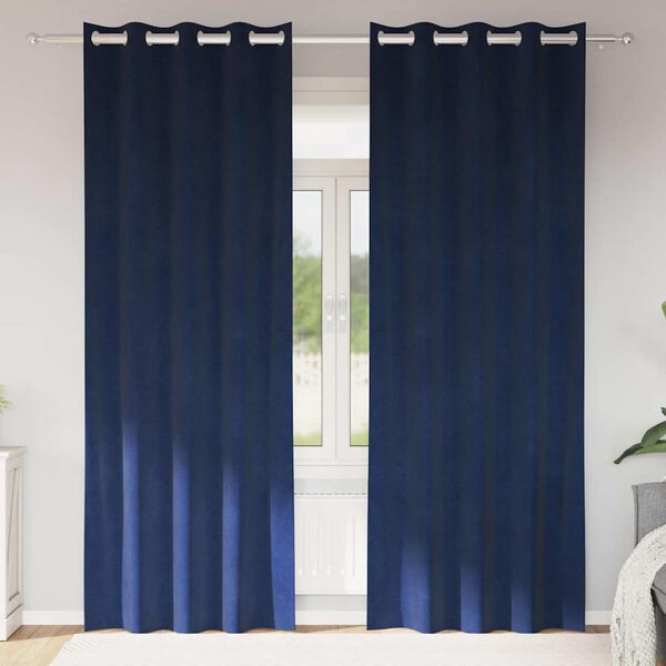 vidaXL Blackout Curtains 2 pcs Dark Blue 140 x 245 cm Velvet