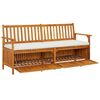 vidaXL Storage Bench with Cushion 170 cm Solid Wood Acacia