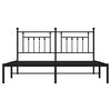 vidaXL Metal Bed Frame without Mattress with Headboard Black 160x200cm