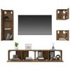 vidaXL 5 Piece TV Cabinet Set Smoked Oak Engineered Wood