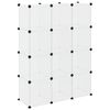 vidaXL Storage Cube Organiser with 12 Cubes and Doors Transparent PP