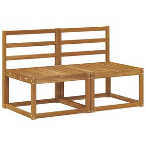 vidaXL 2 Piece Outdoor Middle Sofa Solid Acacia Wood Natural