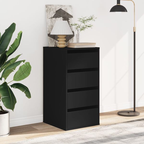 vidaXL Corner Chest of Drawers Black 40x41x76 cm Engineered Wood