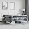 vidaXL Metal Bed Frame without Mattress with Footboard White 160x200cm