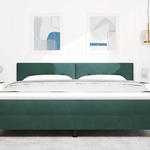 vidaXL Headboard with LED Strip Lights Adjustable Green 90 cm Velvet