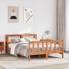 vidaXL Bed Frame with Headboard without Mattress Wax Brown 150x200 cm King Size