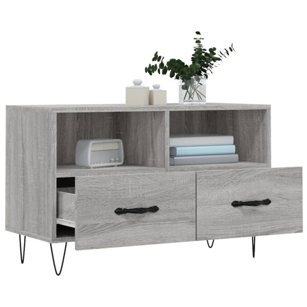 vidaXL TV Cabinet Grey Sonoma 80x36x50 cm Engineered Wood