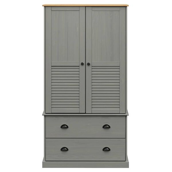 vidaXL Wardrobe VIGO Grey 90x55x170 cm Solid Wood Pine