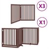 vidaXL Dog Gate with Door Foldable 10 Panels Brown 800 cm Poplar Wood