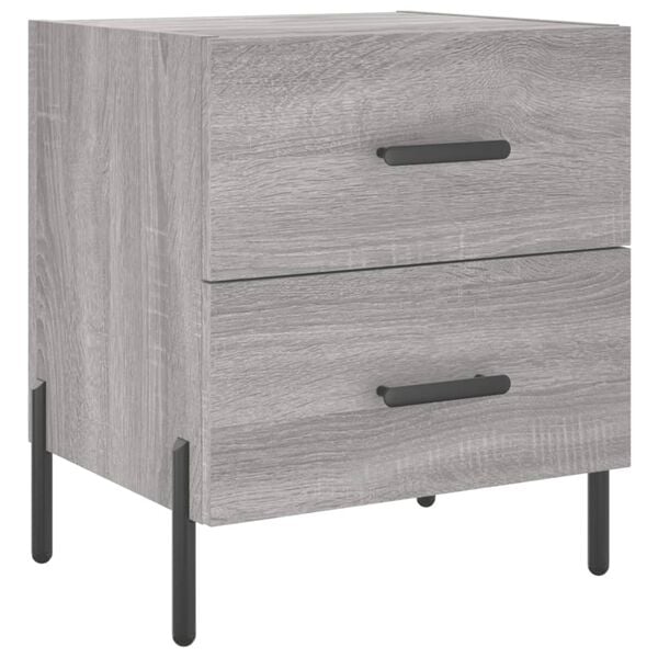 vidaXL Bedside Cabinet Grey Sonoma 40x35x47.5 cm Engineered Wood