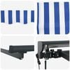 vidaXL Electric Retractable Awning Blue and White 2.5 x 2 m