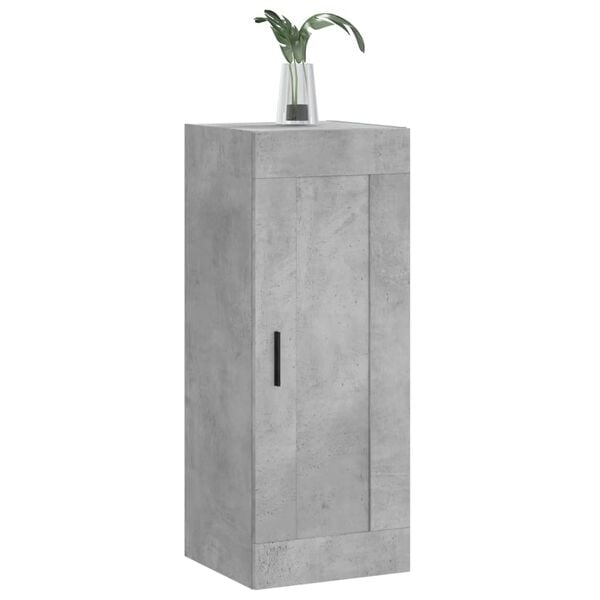 vidaXL Wall Mounted Cabinet Concrete Grey 34.5x34x90 cm Engineered Wood