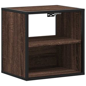 vidaXL Wall-mounted Bedside Cabinet Brown Oak 40x31x39.5 cm