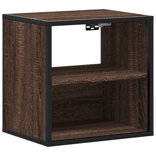 vidaXL Wall-mounted Bedside Cabinet Brown Oak 40x31x39.5 cm