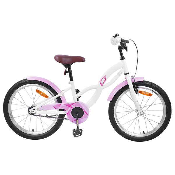 vidaXL Kids Bike 18'' for 5-7 Years Old White