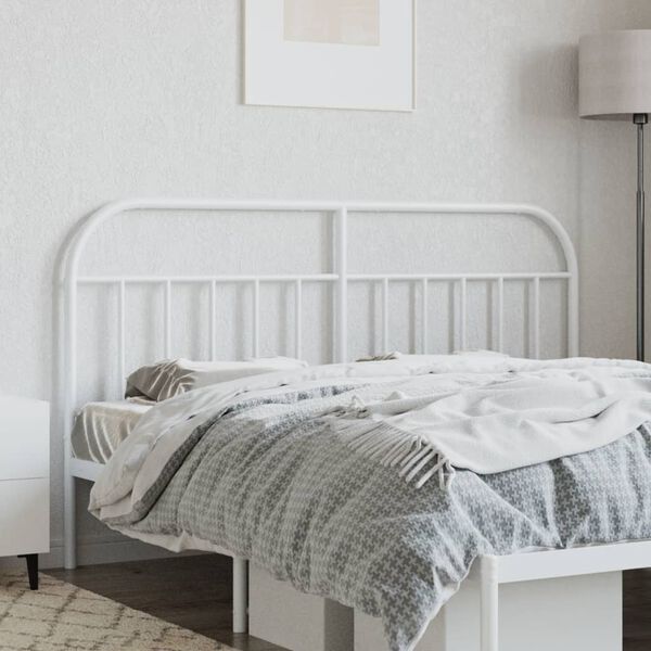 vidaXL Metal Replace Headboard White 160 cm
