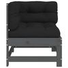 vidaXL Corner Sofa with Cushions Grey Solid Wood Pine