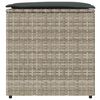 vidaXL Cushion Box with Storage Light grey 50 x 50 x 50 cm Poly Rattan