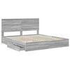 vidaXL Storage Bed Grey Sonoma 180 x 200 cm Engineered Wood