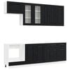 vidaXL Kitchen Unit KALMAR 8 pcs Black Engineered Wood