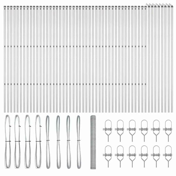 vidaXL Fence Post Silver 100 x 1.5 m (25 mm mesh) Steel
