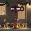 vidaXL Chirstmas Street Lamp with 2 Lanterns Red 40.5 x 80 x 188 cm