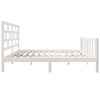 vidaXL Bed Frame without Mattress White Solid Wood Pine Double