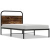 vidaXL Bed Frame Without Mattress 100x200 cm Smoked Oak Engineered Wood
