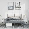 vidaXL Metal Bed Frame without Mattress with Headboard Black 150x200cm
