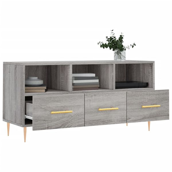 vidaXL TV Cabinet Grey Sonoma 102x36x50 cm Engineered Wood