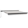 vidaXL Retractable Awning Light Grey and White 350 x 250 cm