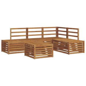 vidaXL Outdoor Sofa Set 5 Piece Natural Solid Acacia Wood