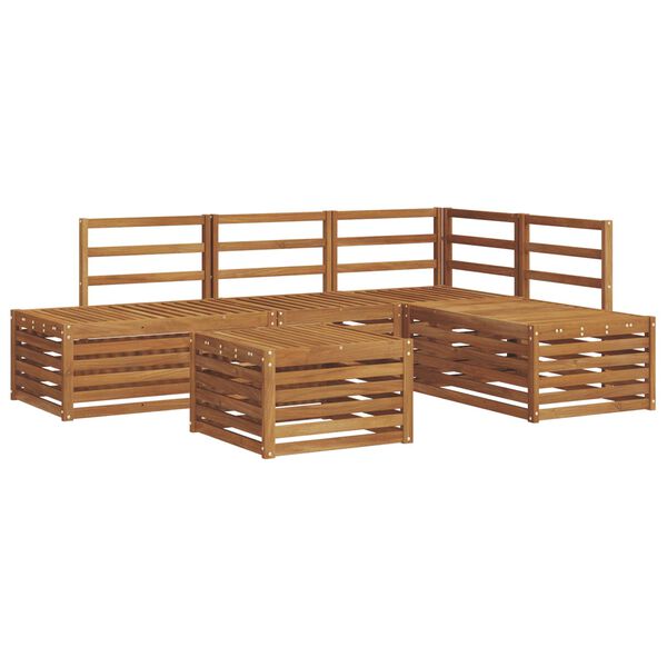 vidaXL Outdoor Sofa Set 5 Piece Natural Solid Acacia Wood