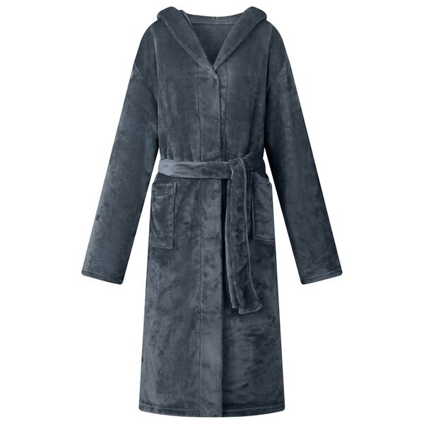 vidaXL Bathrobe Hoodie Navy Blue M Flannel