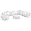 vidaXL 11 Piece Garden Lounge Set Solid Wood Pine White