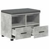 vidaXL Hall Bench with Cushion Concrete Grey 60 x 38 x 46 cm