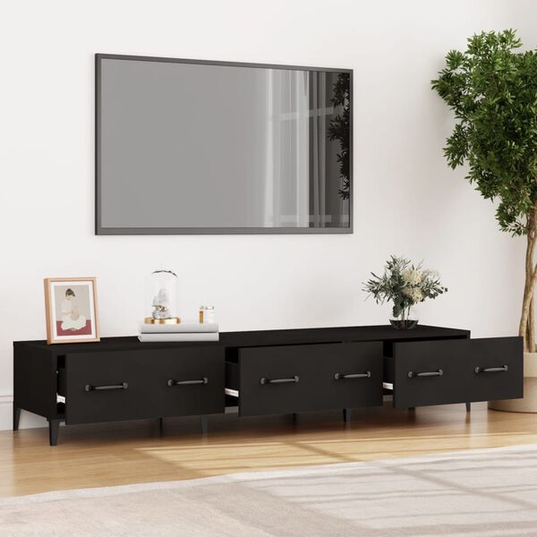 vidaXL TV Cabinet Black 150x34,5x30 cm Engineered Wood