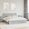 vidaXL Bed Frame Grey Sonoma 200 x 200 cm Engineered Wood