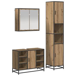 vidaXL Bathroom Furniture Set 3 pcs Artisan Oak Engineered Wood