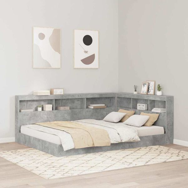 vidaXL Storage Headboard Concrete Grey 150 cm Engineered Wood