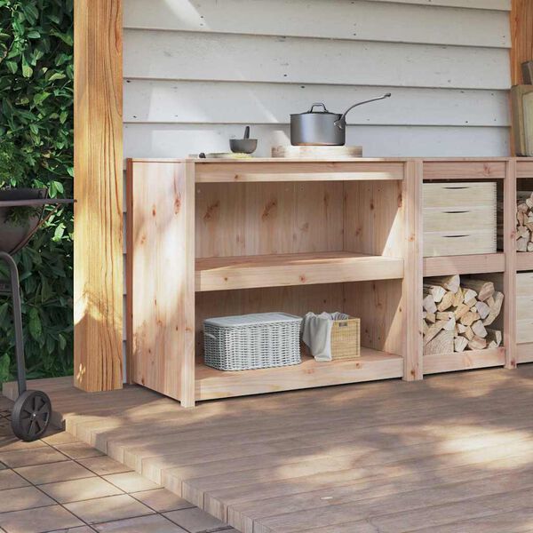 vidaXL Kitchen Cabinet Brown Oak 106 x 55 x 92 cm Solid Pine Wood