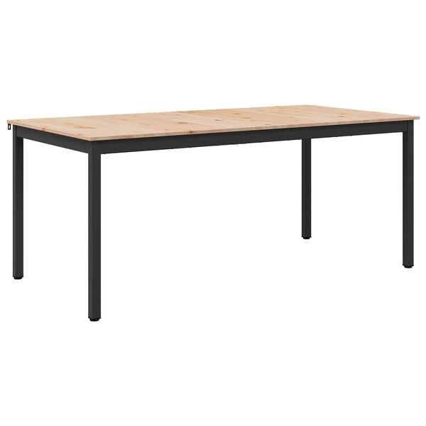 vidaXL Dining Table Natural 180 x 90 x 75 cm Solid Pine Wood