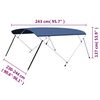vidaXL 4 Bow Bimini Top Navy Blue 243x(230-244)x137 cm